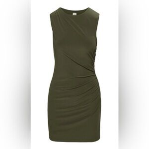 NWT Aritzia Wilfred Maida Mini Dress in Dark Olive size medium